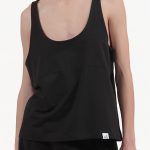 TANK TOP WITH DEEP NECKLINE — BLACK