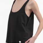 TANK TOP WITH DEEP NECKLINE — BLACK