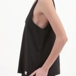 TANK TOP WITH DEEP NECKLINE — BLACK