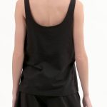 TANK TOP WITH DEEP NECKLINE — BLACK