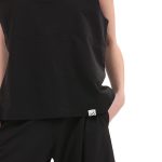 TANK TOP WITH DEEP NECKLINE — BLACK