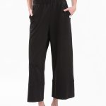 WIDE LEG ZIP CULLOTES — BLACK