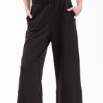 WIDE LEG ZIP CULLOTES — BLACK