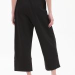 WIDE LEG ZIP CULLOTES — BLACK