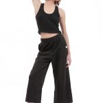 WIDE LEG ZIP CULLOTES — BLACK