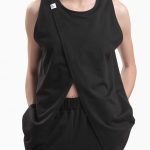SLEEVELESS TOP WITH ASYMMETRIC FRONT OPENING
