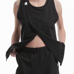 SLEEVELESS TOP WITH ASYMMETRIC FRONT OPENING