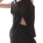 SLEEVELESS TOP WITH ASYMMETRIC FRONT OPENING