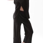 WIDE LEG ZIP CULLOTES — BLACK