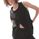 SLEEVELESS TOP WITH ASYMMETRIC FRONT OPENING