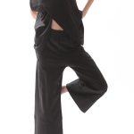 WIDE LEG ZIP CULLOTES — BLACK