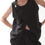 SLEEVELESS TOP WITH ASYMMETRIC FRONT OPENING