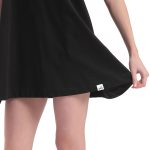 MINI DRESS WITH A TRIANGULAR BACK DESIGN — BLACK