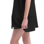 MINI DRESS WITH A TRIANGULAR BACK DESIGN — BLACK