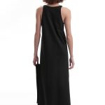 LONG DRESS WITH A FRONT SLIT — BLACK
