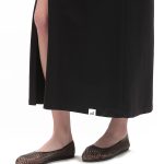 LONG DRESS WITH A FRONT SLIT — BLACK