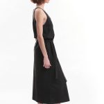 LONG DRESS WITH A FRONT SLIT — BLACK