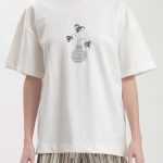 UNISEX T SHIRT WITH FLOWER POT LOGO — WHITE