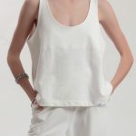 TANK TOP WITH DEEP NECKLINE — WHITE