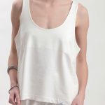 TANK TOP WITH DEEP NECKLINE — WHITE