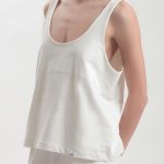 TANK TOP WITH DEEP NECKLINE — WHITE