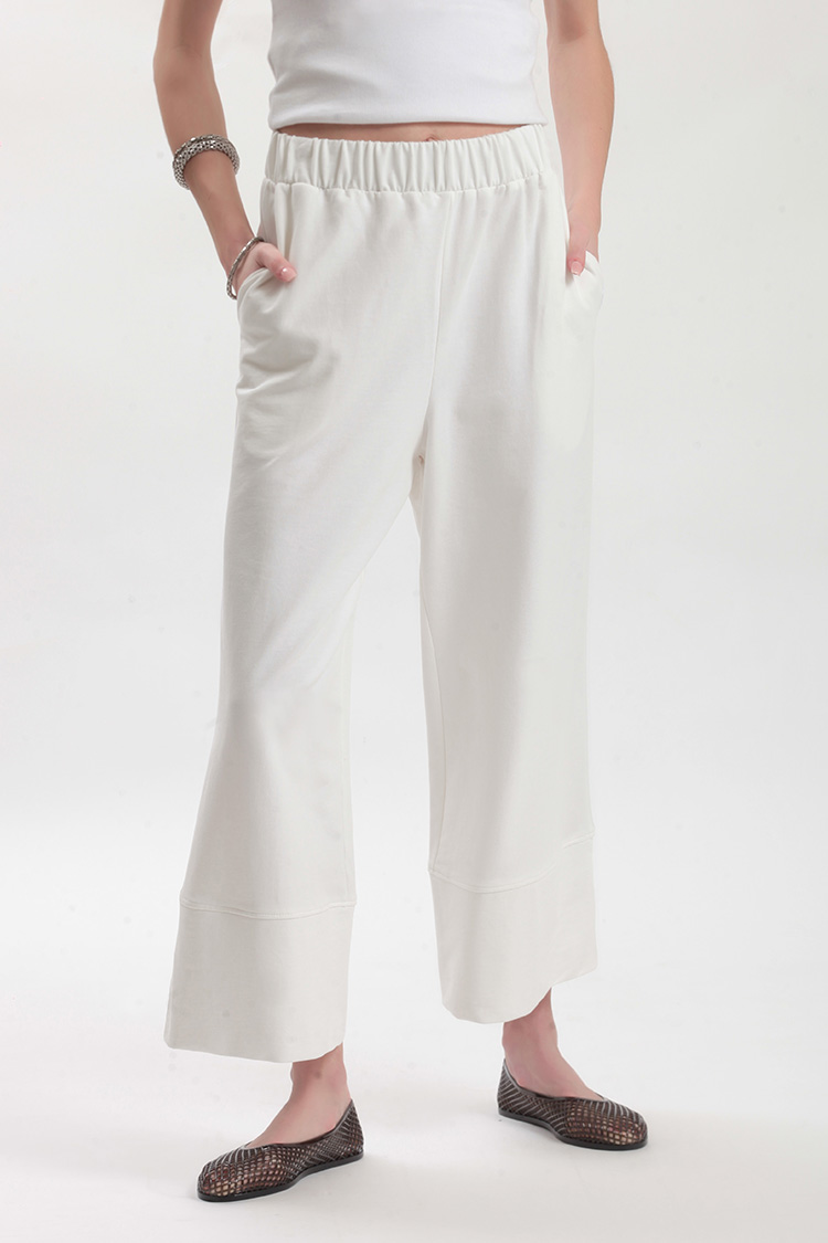 WIDE LEG ZIP CULLOTES — WHITE
