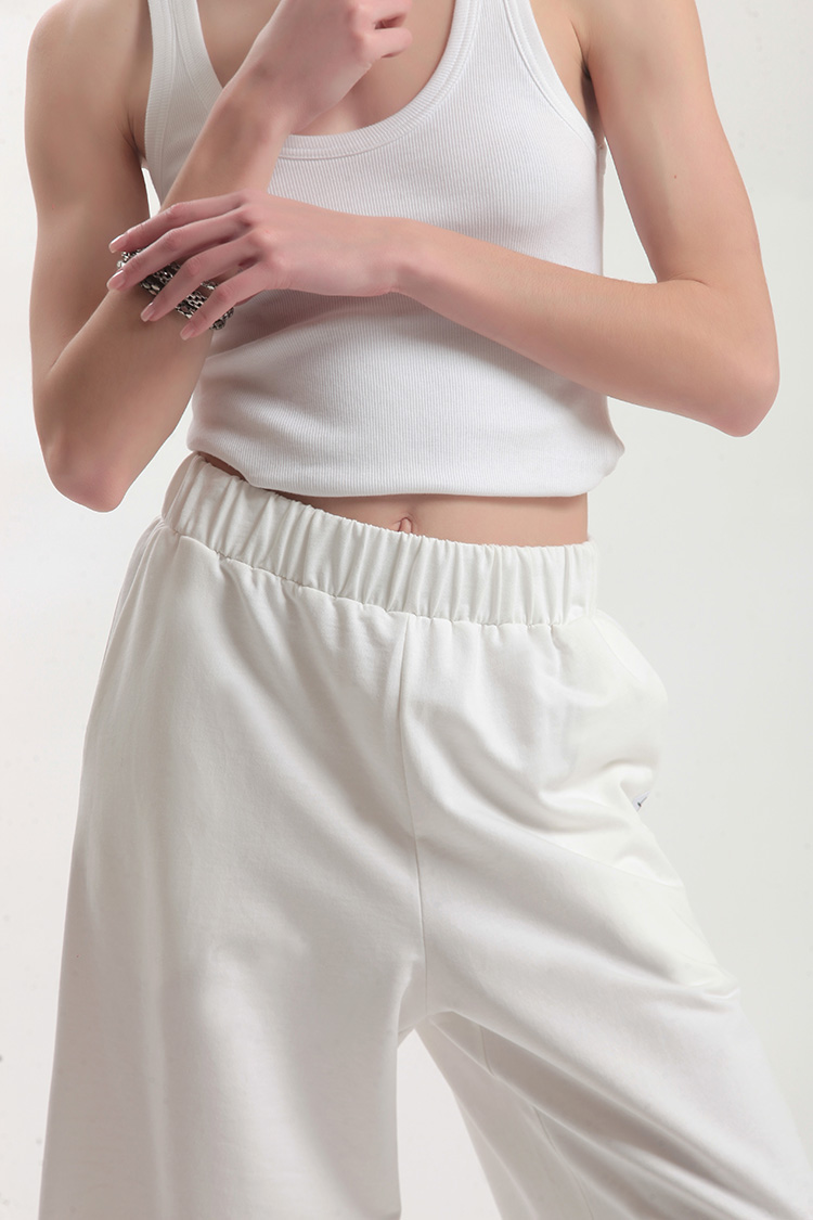 WIDE LEG ZIP CULLOTES — WHITE