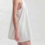 MINI DRESS WITH A TRIANGULAR BACK DESIGN — WHITE