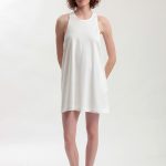 MINI DRESS WITH A TRIANGULAR BACK DESIGN — WHITE
