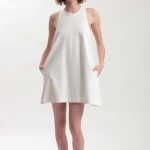 MINI DRESS WITH A TRIANGULAR BACK DESIGN — WHITE