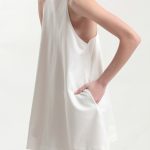 MINI DRESS WITH A TRIANGULAR BACK DESIGN — WHITE