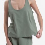 TANK TOP WITH DEEP NECKLINE — OLIVE