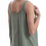 TANK TOP WITH DEEP NECKLINE — OLIVE
