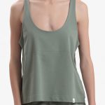 TANK TOP WITH DEEP NECKLINE — OLIVE