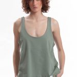 TANK TOP WITH DEEP NECKLINE — OLIVE