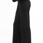 RIBBED FLARED LEG PANTS – BLACK