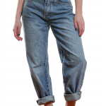 WOMEN’S HIGH-WAISTED BARREL LEG JEANS
