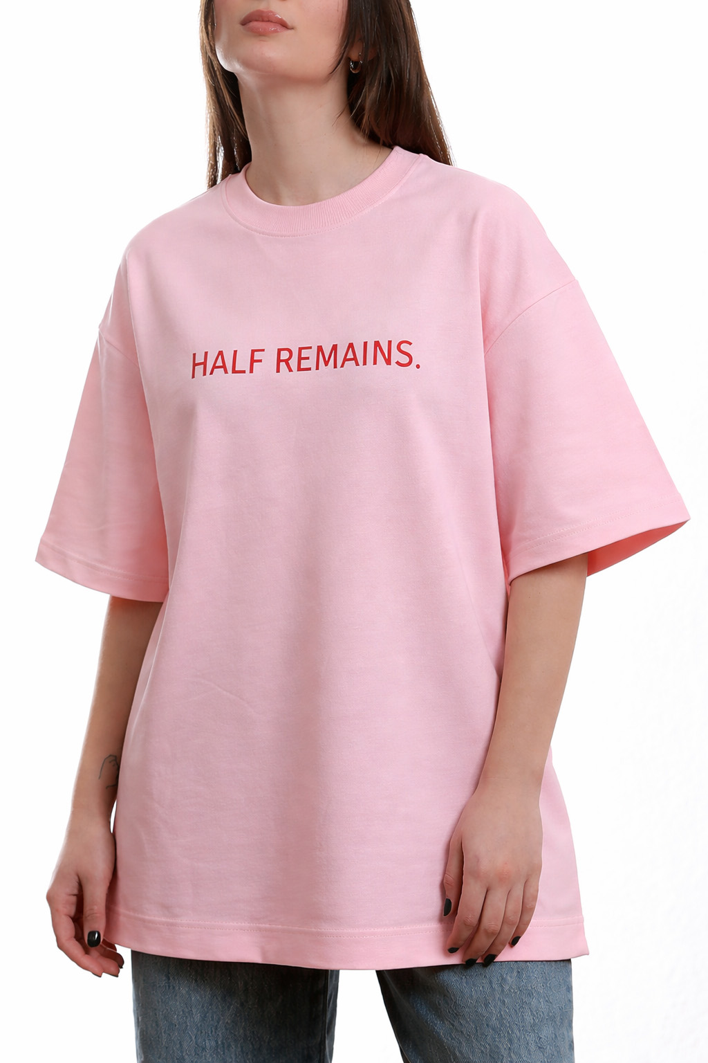 HALF REMAINS OVERSIZED T SHIRT – PASTEL PINK