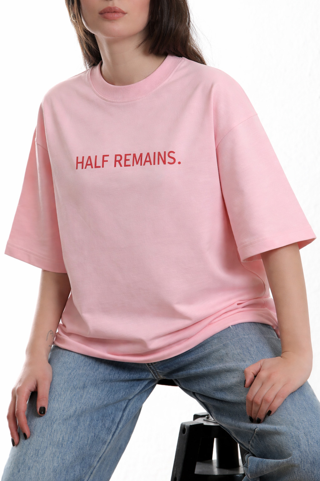 HALF REMAINS OVERSIZED T SHIRT – PASTEL PINK