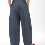 WIDE LEG DENIM-LOOK TROUSERS