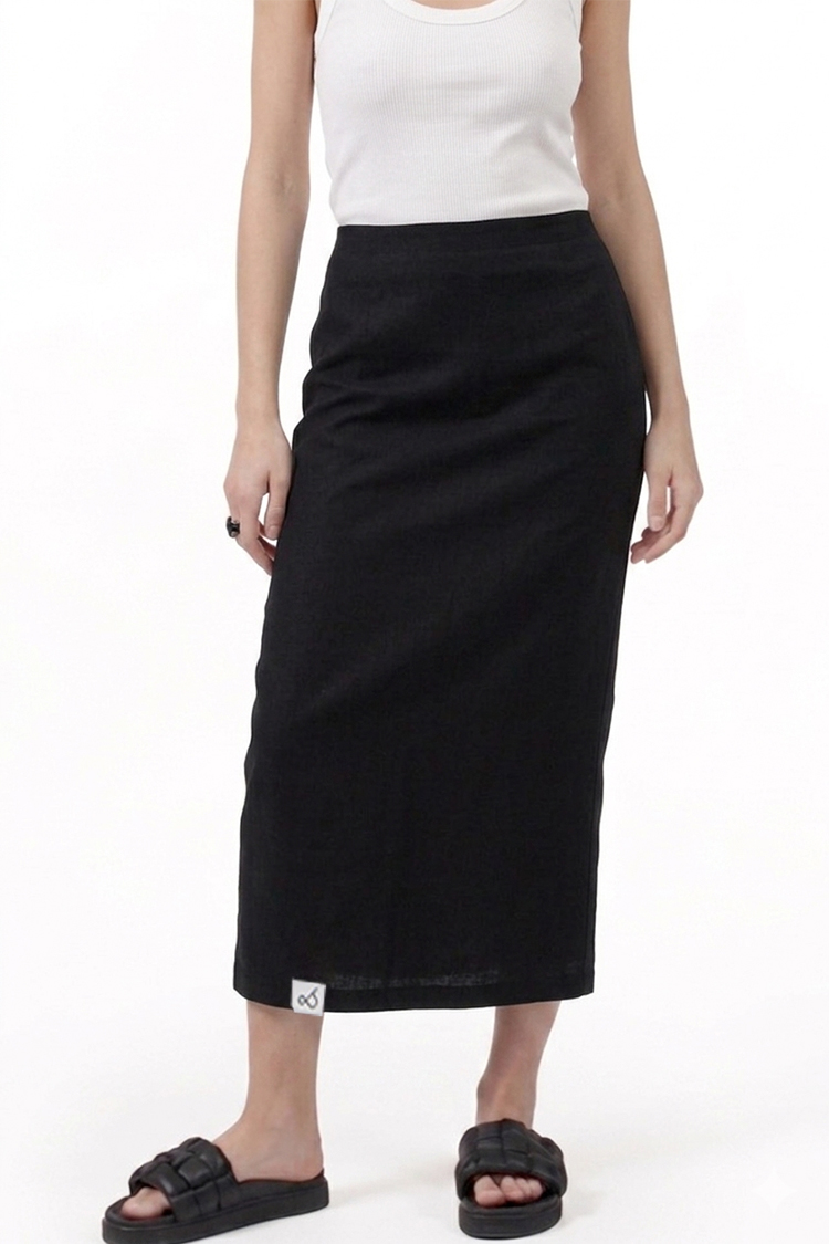 SLIM FIT SKIRT-BLACK