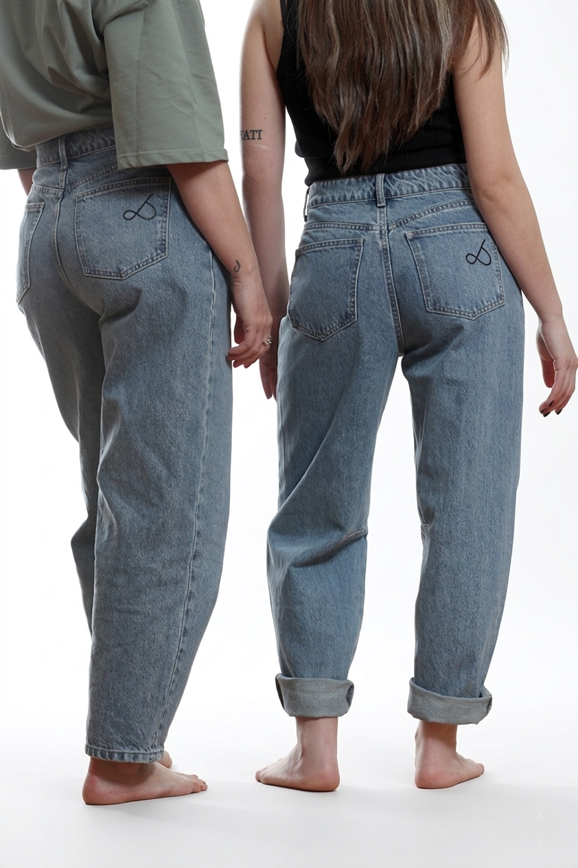 WOMEN’S HIGH-WAISTED BARREL LEG JEANS