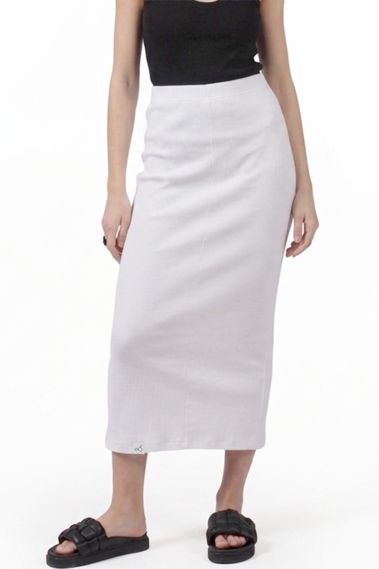 SLIM FIT SKIRT-WHITE