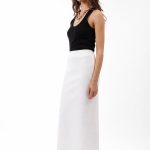 SLIM FIT SKIRT-WHITE