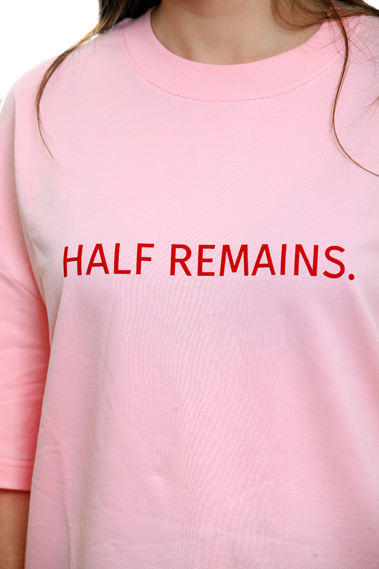 HALF REMAINS OVERSIZED T SHIRT – PASTEL PINK